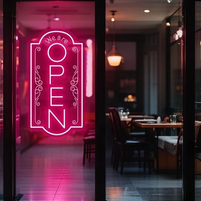 Were Open Neon Sign For Store Window Vintage LED OpenClosed Light For Shop Restaurant Cafe Busines 7