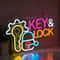 Key Lock LED Neon Sign Hanging Wall Light Decor For Locksmith Shop Security Store Car Dealership 1