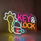 Key Lock LED Neon Sign Hanging Wall Light Decor For Locksmith Shop Security Store Car Dealership 2