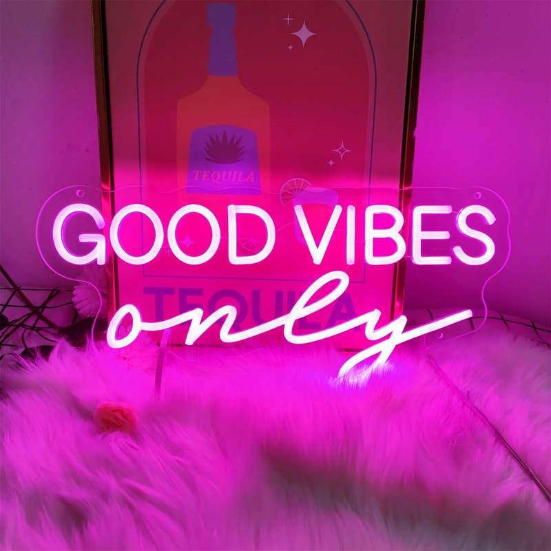 Good Vibes Only LED Neon Sign USB 5V Wall Light Decor For Bedroom Party Birthday Wedding Aestheti 6