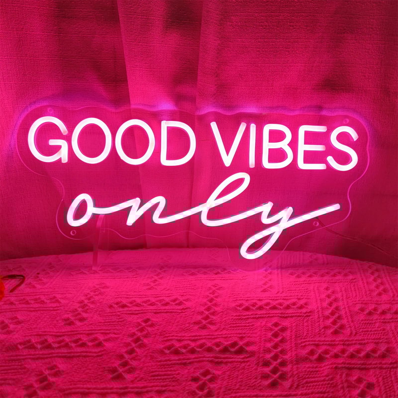 Good Vibes Only LED Neon Sign USB 5V Wall Light Decor For Bedroom Party Birthday Wedding Aestheti 7