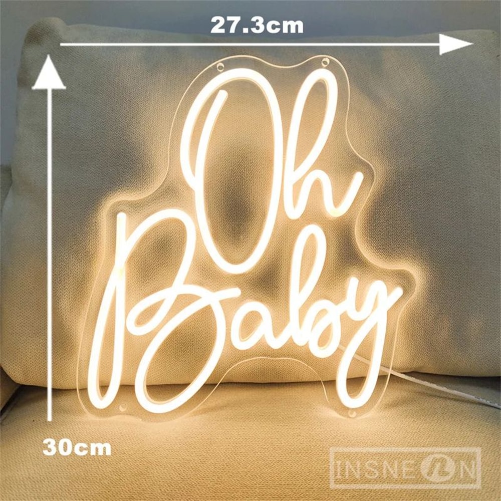 Oh Baby Personalized LED Neon Sign Custom Baby Shower Wall Decor Light For Nursery Kids Bedroom Ph 1