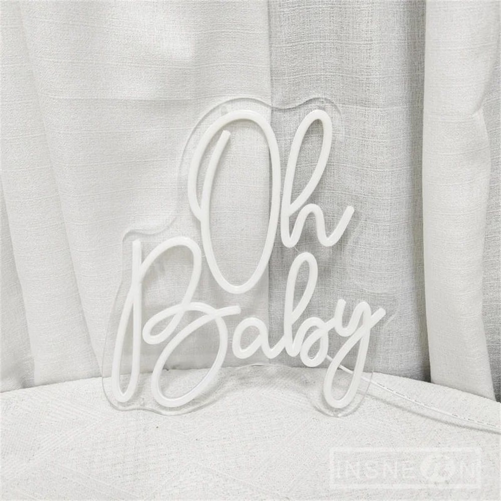 Oh Baby Personalized LED Neon Sign Custom Baby Shower Wall Decor Light For Nursery Kids Bedroom Ph 3