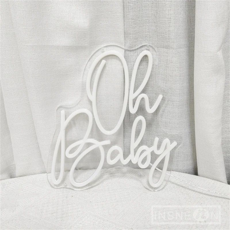 Oh Baby Personalized LED Neon Sign Custom Baby Shower Wall Decor Light For Nursery Kids Bedroom Ph 3