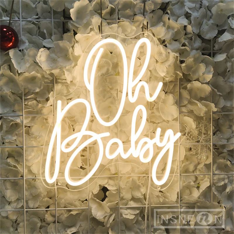 Oh Baby Personalized LED Neon Sign Custom Baby Shower Wall Decor Light For Nursery Kids Bedroom Ph 5