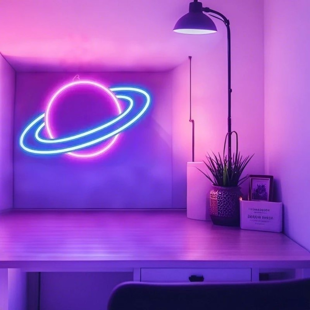Planet LED Neon Sign USB Powered Wall Light Decor For Bedroom Living Room Dorm Party Glow Easy In 3