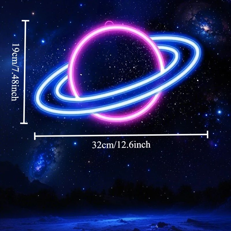 Planet LED Neon Sign USB Powered Wall Light Decor For Bedroom Living Room Dorm Party Glow Easy In 4