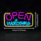 Open Welcome LED Neon Sign USB Wall Mounted Bright Light With Switch For Bar Cafe Shop Window Par 1