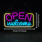 Open Welcome LED Neon Sign USB Wall Mounted Bright Light With Switch For Bar Cafe Shop Window Par 1