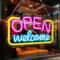 Open Welcome LED Neon Sign USB Wall Mounted Bright Light With Switch For Bar Cafe Shop Window Par 6