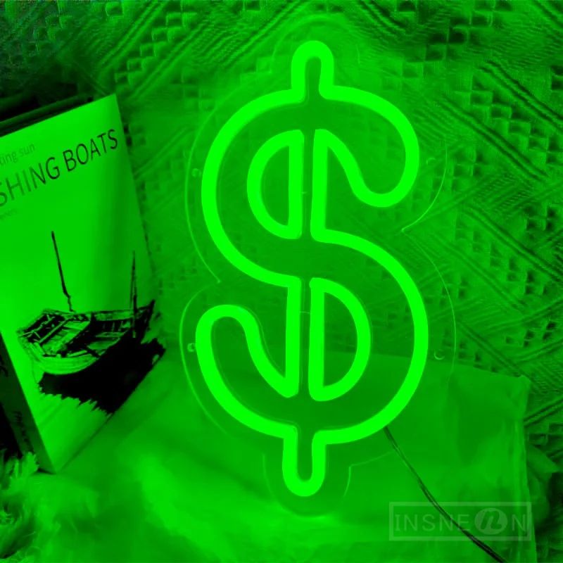 Dollar Sign LED Neon Light USB Wall Decor For Bar Pub Club Garage Business Aesthetic Room Bedroom 1
