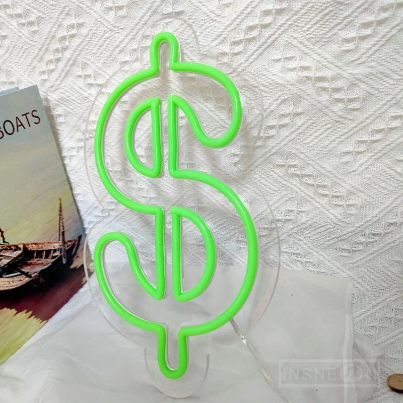 Dollar Sign LED Neon Light USB Wall Decor For Bar Pub Club Garage Business Aesthetic Room Bedroom 3