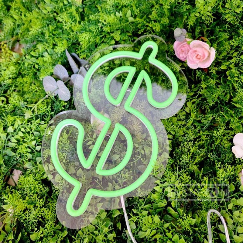 Dollar Sign LED Neon Light USB Wall Decor For Bar Pub Club Garage Business Aesthetic Room Bedroom 4