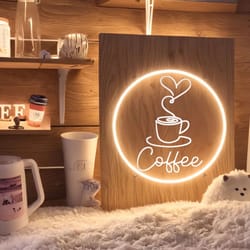 coffee bar led neon sign – wall hanging decor light for cafe, restaurant, kitchen & home coffee corner, bright luminous