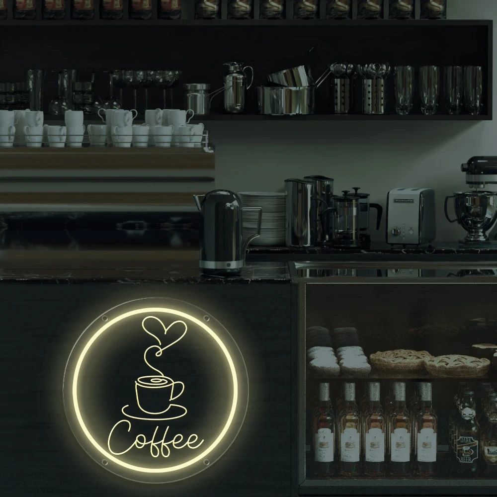 Coffee Bar LED Neon Sign Wall Hanging Decor Light For Cafe Restaurant Kitchen Home Coffee Corner 2