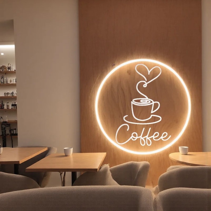 Coffee Bar LED Neon Sign Wall Hanging Decor Light For Cafe Restaurant Kitchen Home Coffee Corner 6