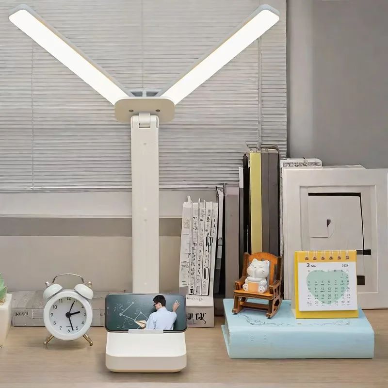 USB Rechargeable LED Desk Lamp Foldable Touch Table Light 3 Level Dimmable EyeCare Lighting For Bed 0