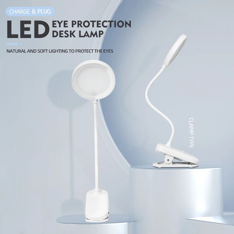 USB Rechargeable ClipOn LED Desk Lamp 3 Color Temperatures Dimmable Reading Light For Study Office 3