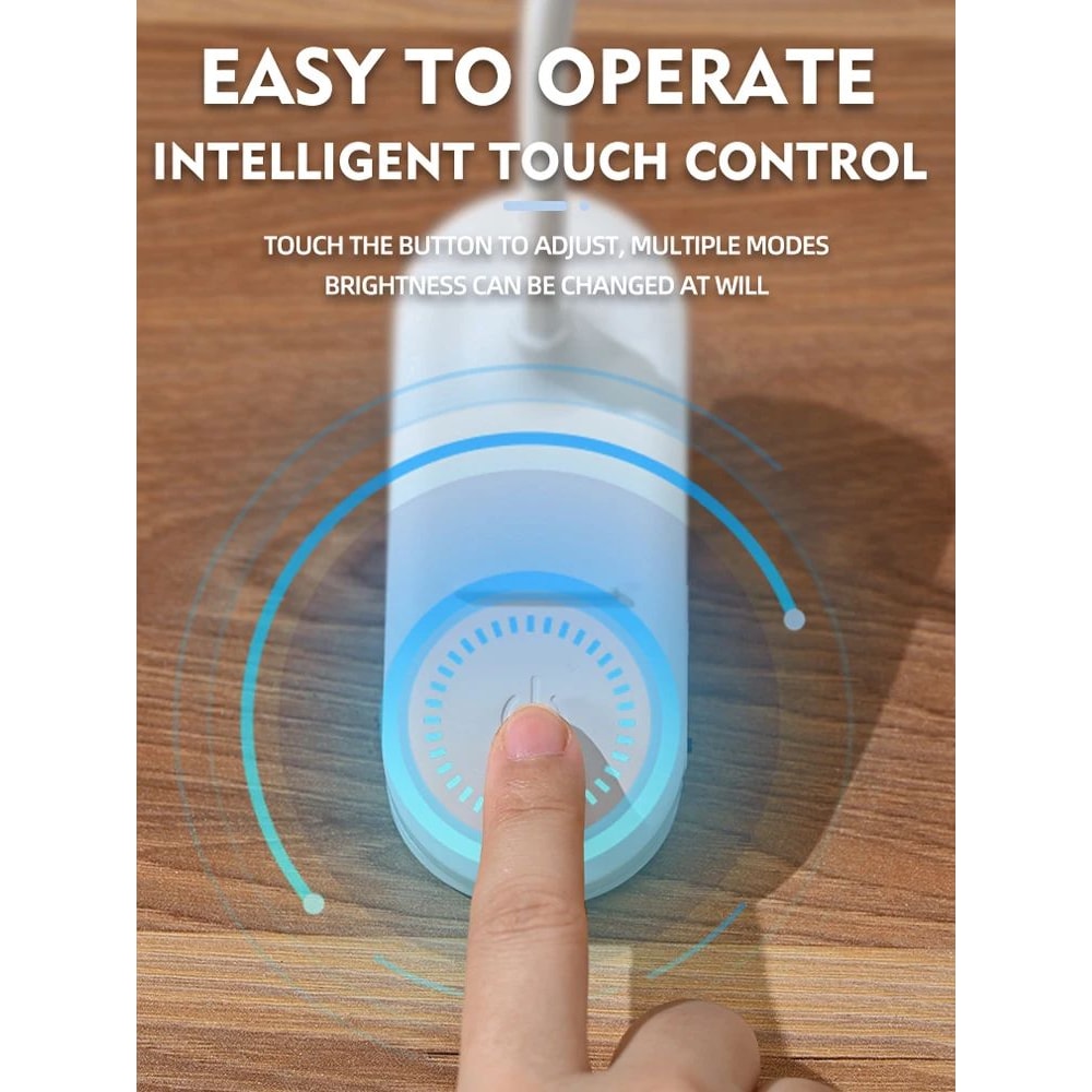 USB Rechargeable ClipOn LED Desk Lamp 3 Color Temperatures Dimmable Reading Light For Study Office 6