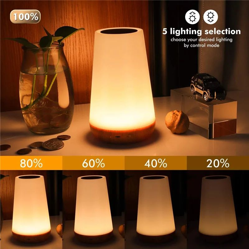 13Color RGB Night Light USB Rechargeable Table Lamp Remote Control Touch Dimmable Bedside Light For 2