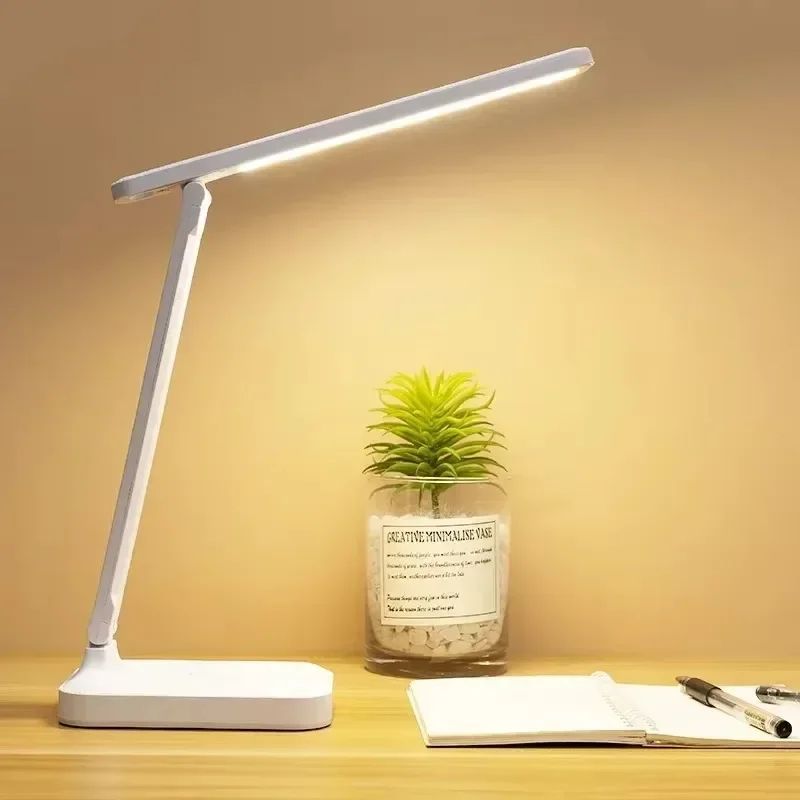 LED Desk Lamp With Clock Calendar Temperature USB Touch Dimmable Foldable Table Light Night Lamp Fo 8