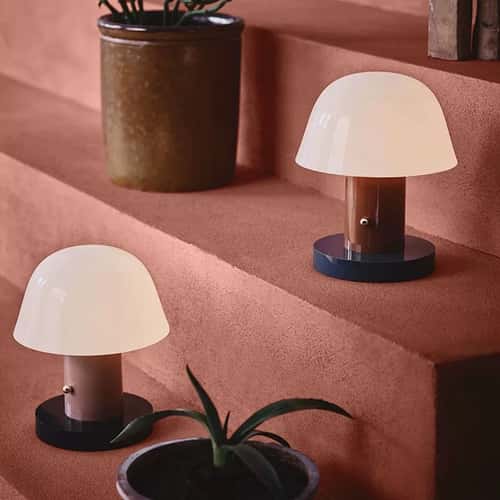 USB Rechargeable Mushroom Table Lamp, Warm Touch LED Night Light with Piano Finish for Bedroom Desk Decor Gift