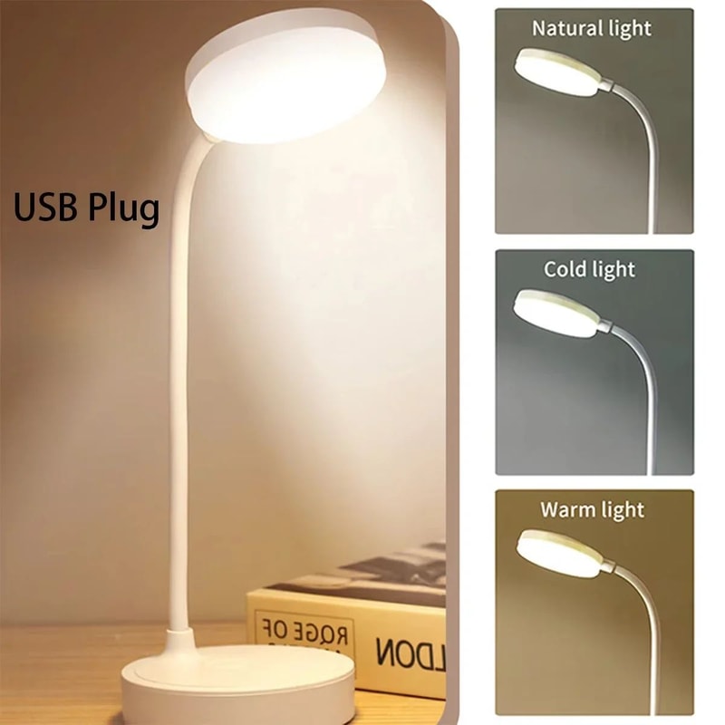 Flexible USB Powered LED Desk Lamp 3Level Dimmer WarmWhite EyeCare Reading Light For Home Office St 7