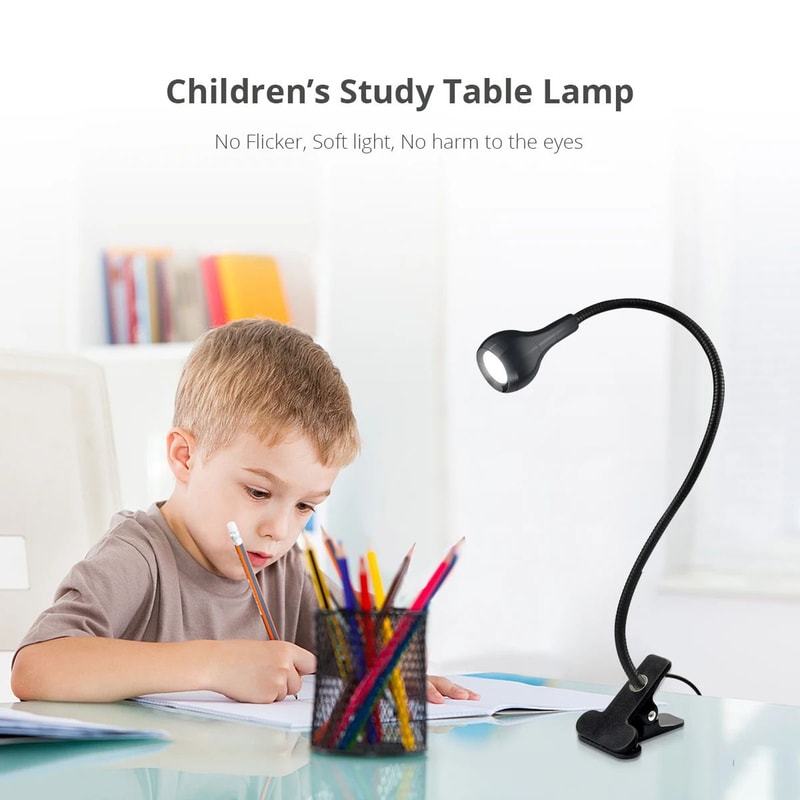 Flexible USB ClipOn Table Lamp With Phone Holder LED Reading Book Light For Study Desk Bedside Bedr 1