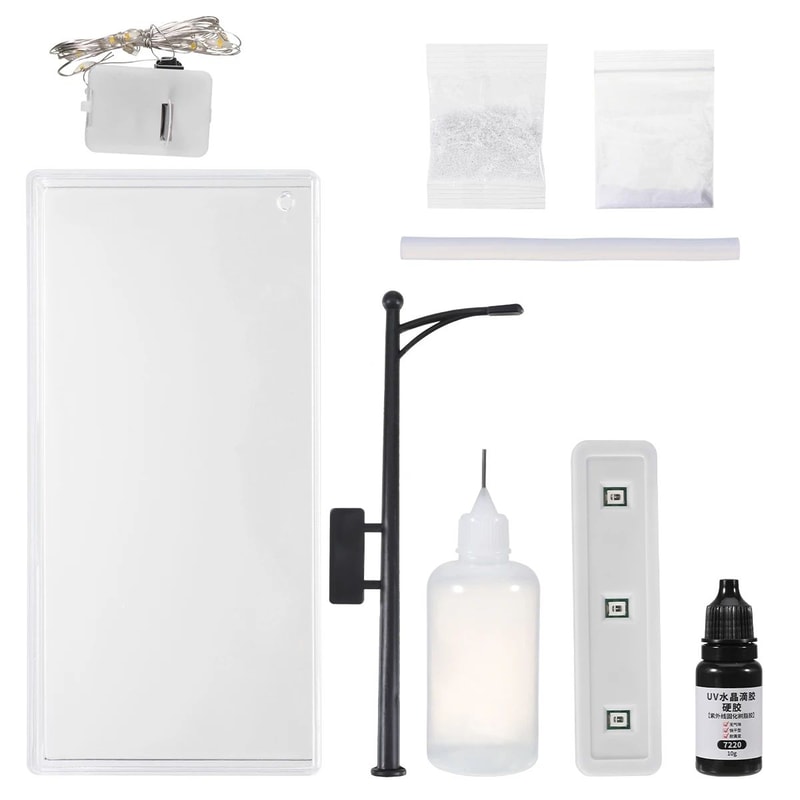 3D DIY Snowflake Christmas Night Light Snowy Street Scene Desktop Lamp Warm LED Holiday Decor For K 5