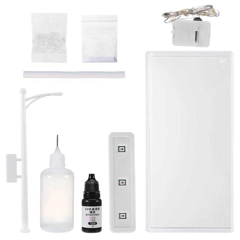 3D DIY Snowflake Christmas Night Light Snowy Street Scene Desktop Lamp Warm LED Holiday Decor For K 7