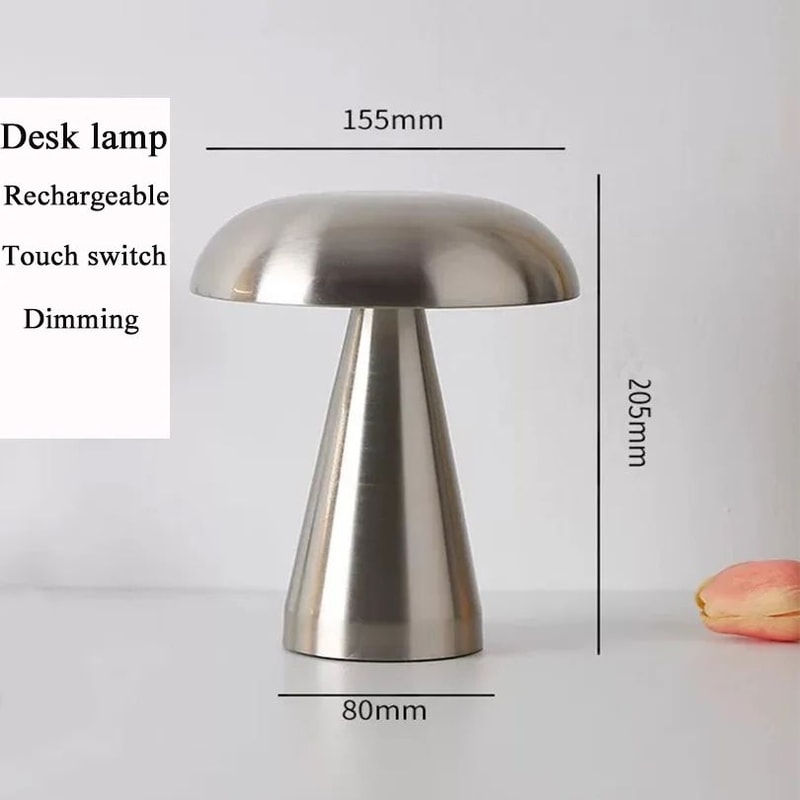 Retro Mushroom LED Table Lamp Touch Sensor Rechargeable Bedside Light Dimmable Reading Lamp For Bed 9
