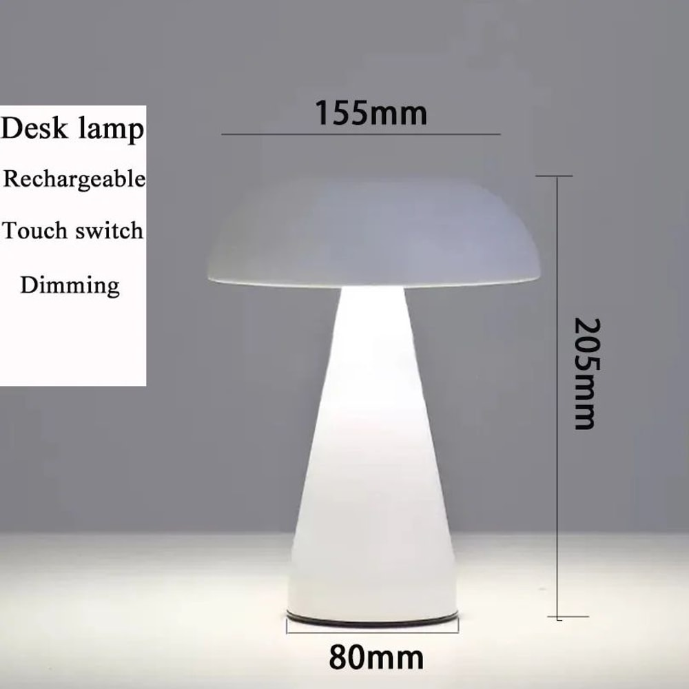 Retro Mushroom LED Table Lamp Touch Sensor Rechargeable Bedside Light Dimmable Reading Lamp For Bed 10