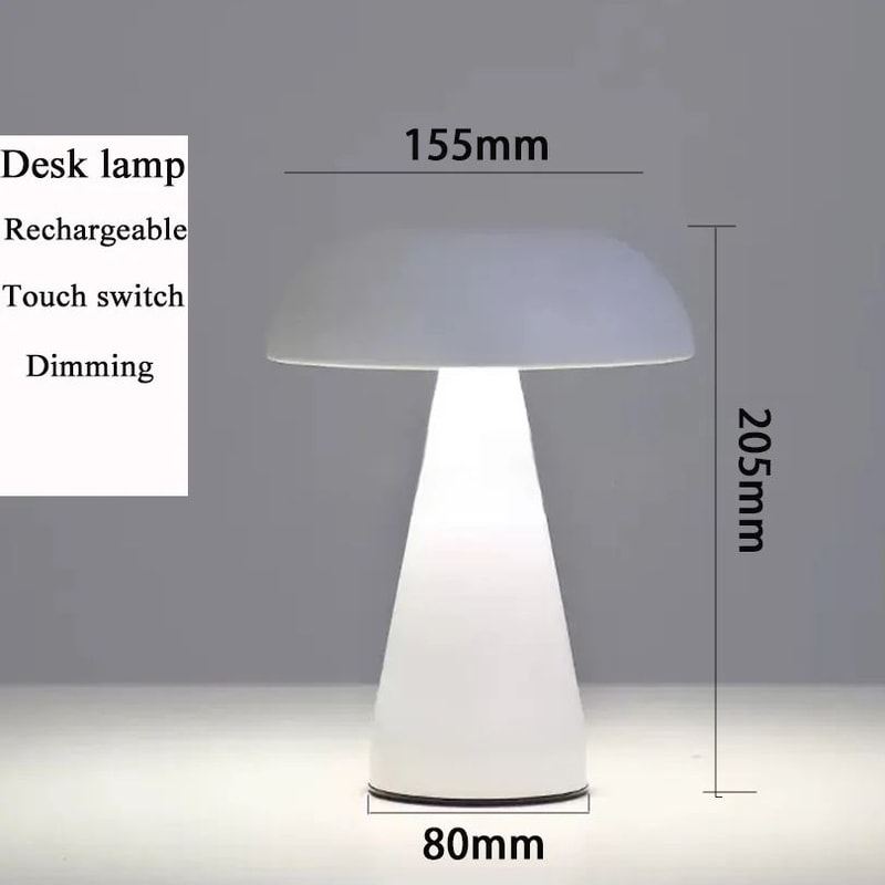 Retro Mushroom LED Table Lamp Touch Sensor Rechargeable Bedside Light Dimmable Reading Lamp For Bed 10