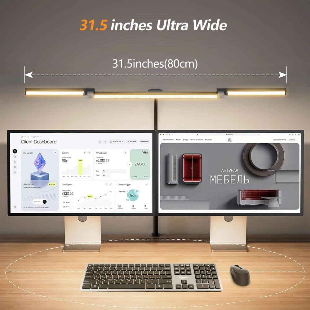 3Head 16W LED Desk Lamp EyeCaring Architect Task Light 5 Color Modes 10Level Dimming Monitor Office 2