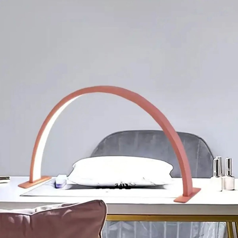 Crescent Nail Desk Lamp Adjustable Brightness Color Temp LED Lash Extension Light For Salon Skinca 7