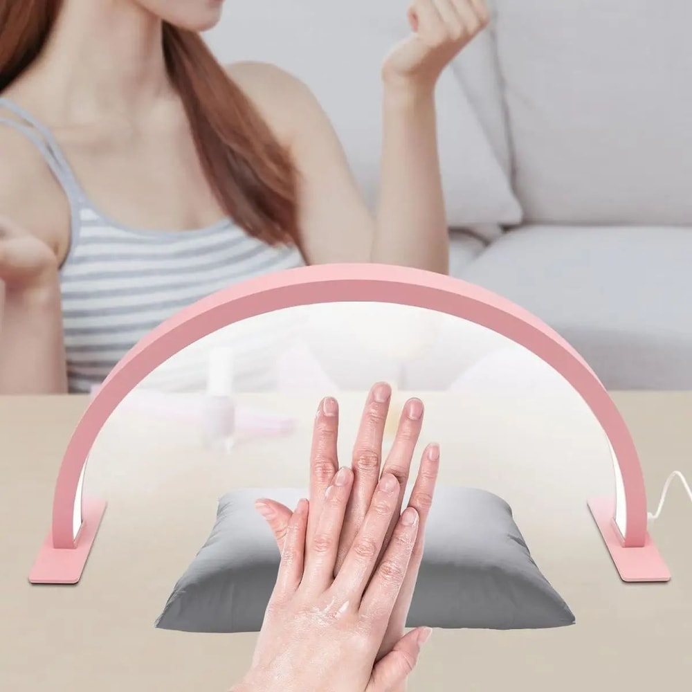 Crescent Nail Desk Lamp Adjustable Brightness Color Temp LED Lash Extension Light For Salon Skinca 13