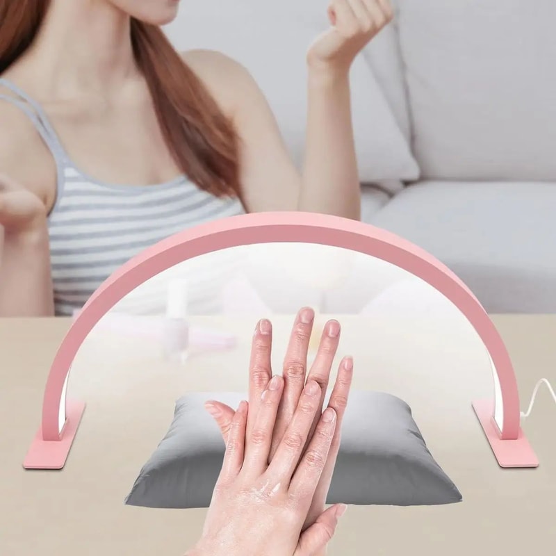 Crescent Nail Desk Lamp Adjustable Brightness Color Temp LED Lash Extension Light For Salon Skinca 13