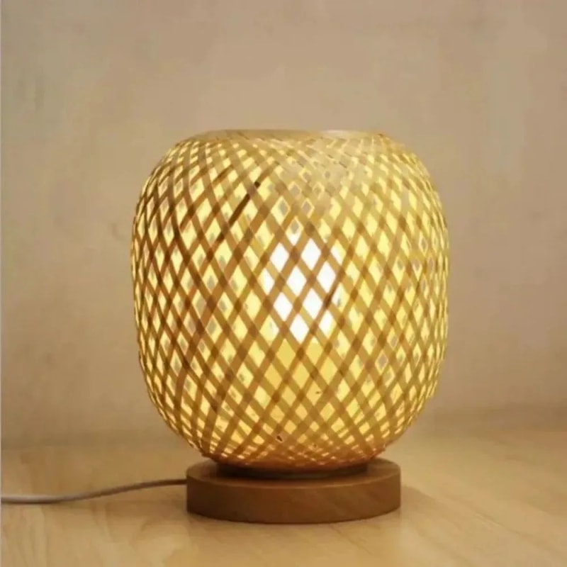 Bohemian Handwoven Bamboo Table Lamp Vintage Rattan Desktop Light For Study Teahouse Bedside Natura 11
