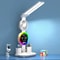 LED Desk Lamp With Fan Clock Display Adjustable Brightness Reading Light For Study Night Light For 0