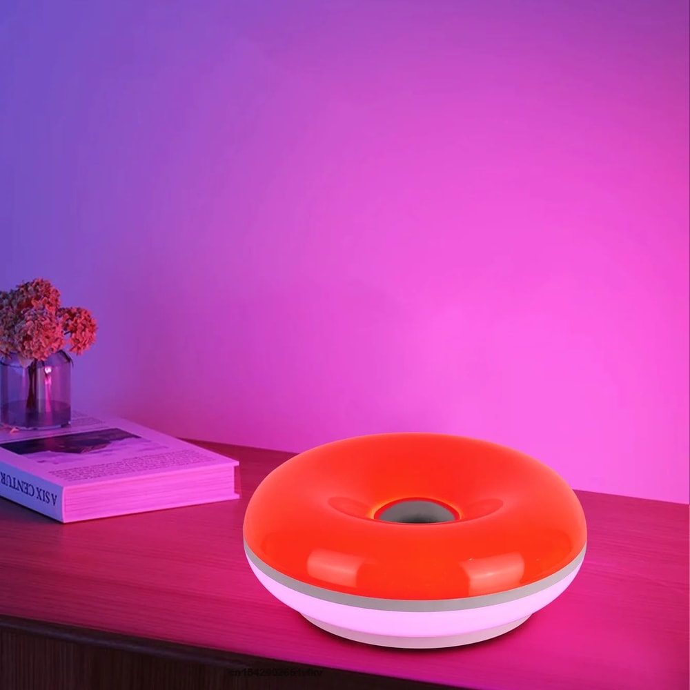 Wall Mounted RGB Donut LED Lamp With Touch Remote USB Powered Color Changing Mood Night Light For 1