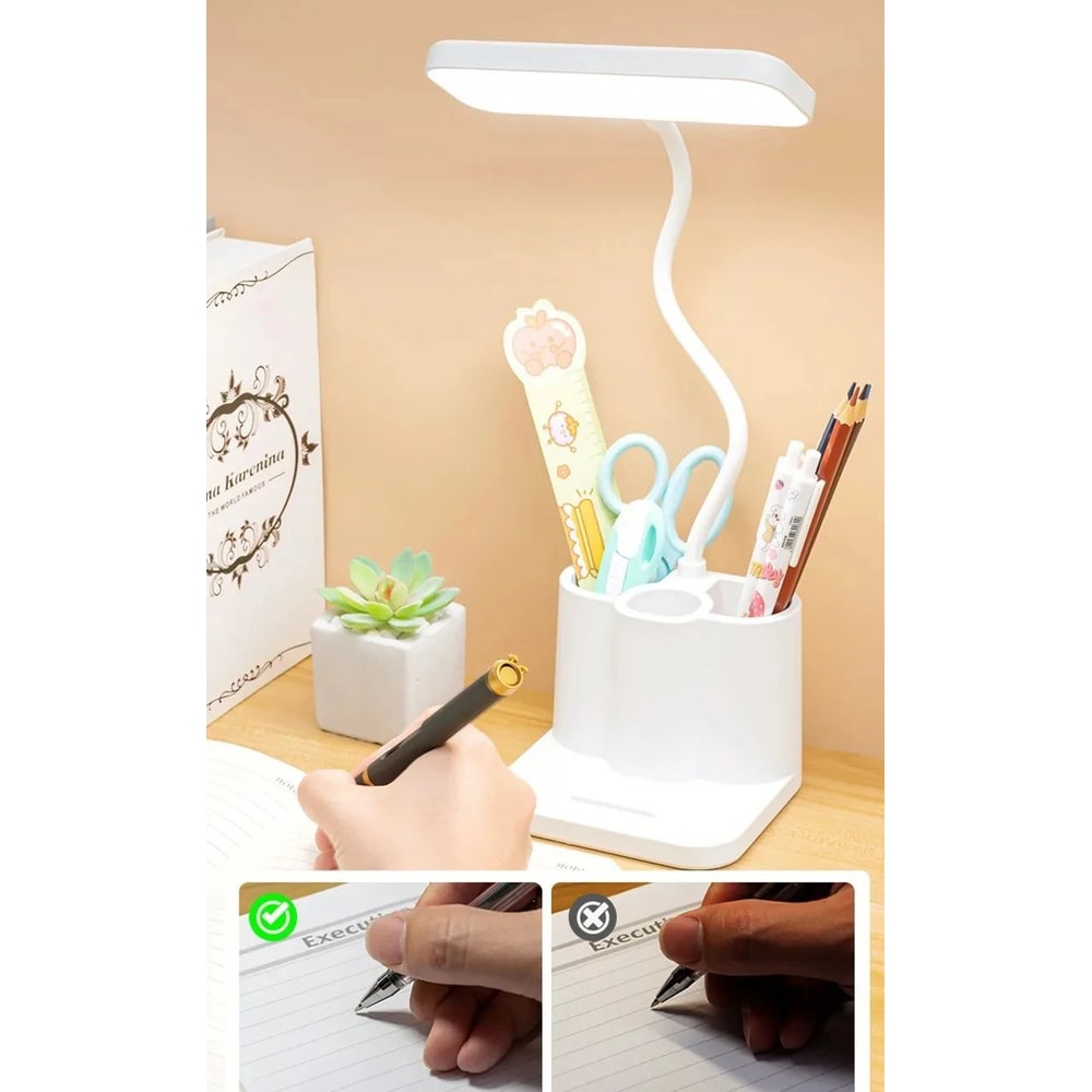 Folding USB LED Desk Lamp Touch Night Light Eye Protection Study Lamp For Students Bedroom Office D 12