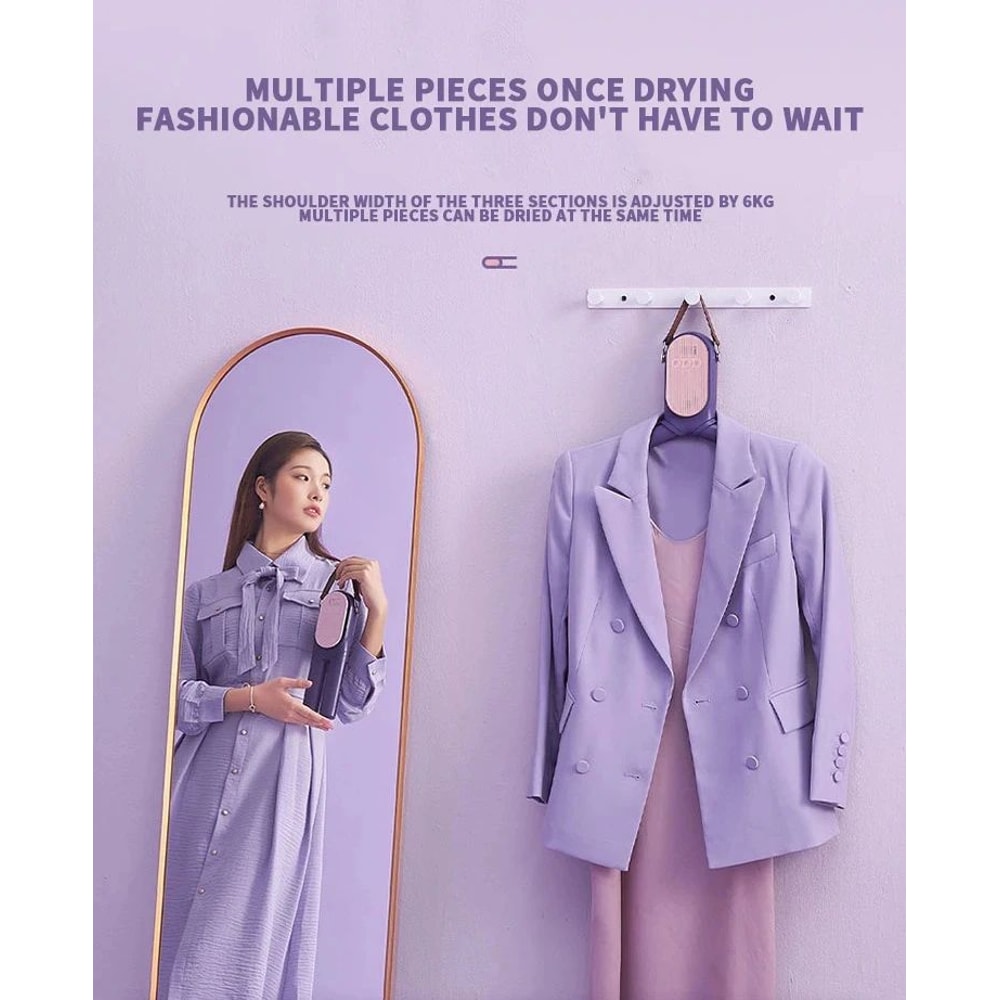 Portable Folding Heated Clothes Drying Rack W Shoe Dryer Compact Electric Dryer Stand Fast Travel L 8