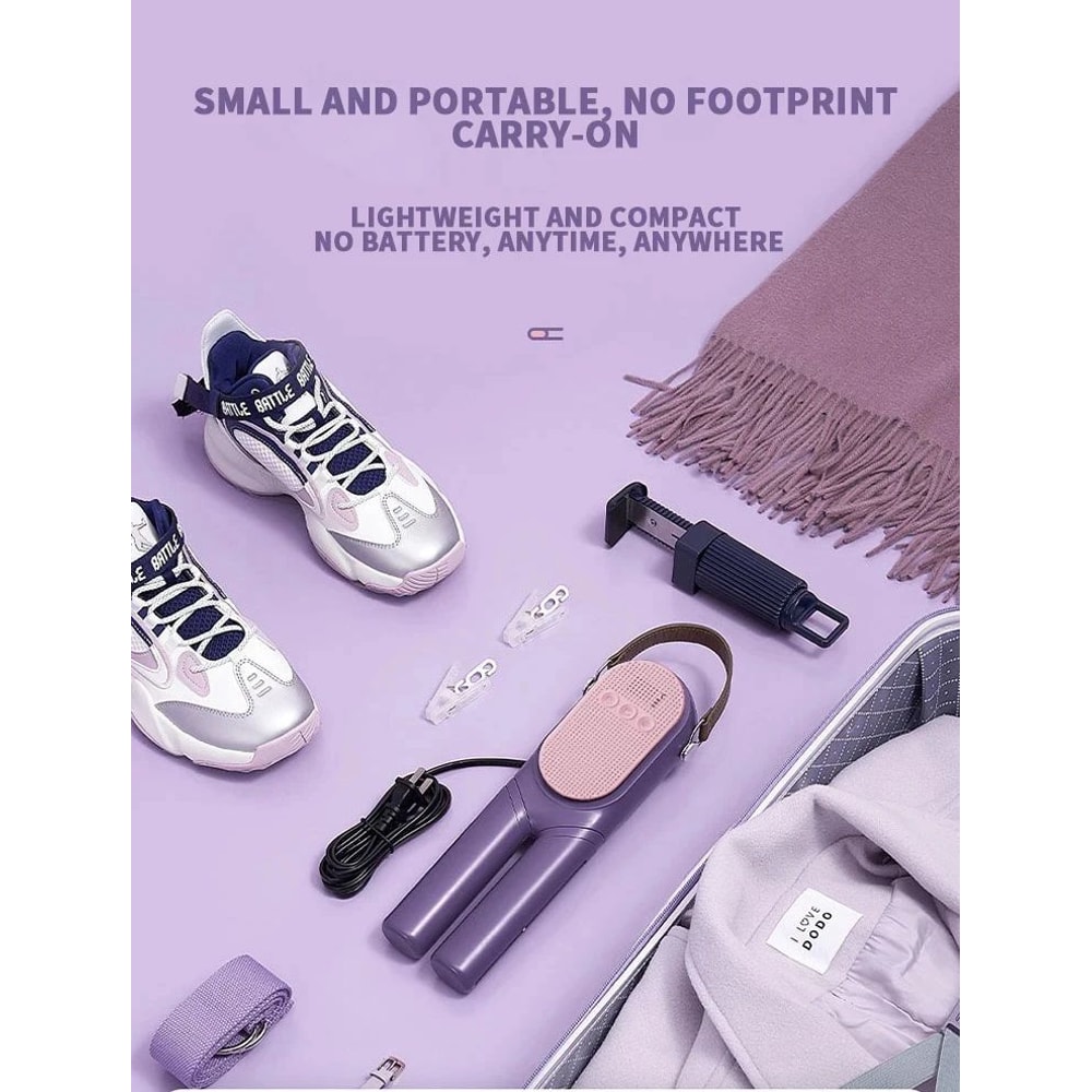 Portable Folding Heated Clothes Drying Rack W Shoe Dryer Compact Electric Dryer Stand Fast Travel L 9