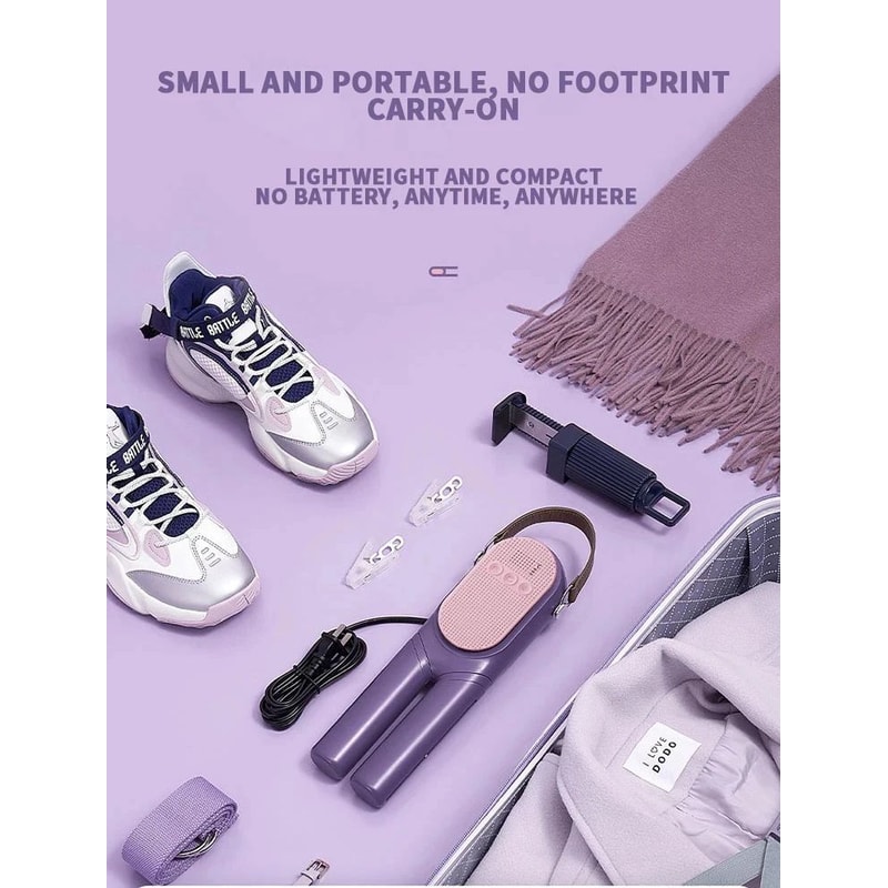 Portable Folding Heated Clothes Drying Rack W Shoe Dryer Compact Electric Dryer Stand Fast Travel L 9