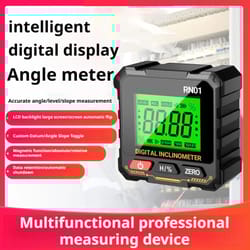 high precision digital inclinometer angle finder with magnetic base, 4-sided display, slope level gauge ruler