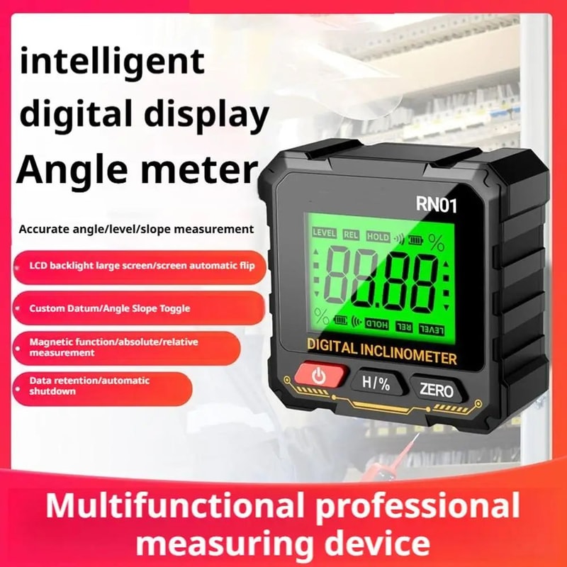 High Precision Digital Inclinometer Angle Finder With Magnetic Base 4Sided Display Slope Level Gaug 0
