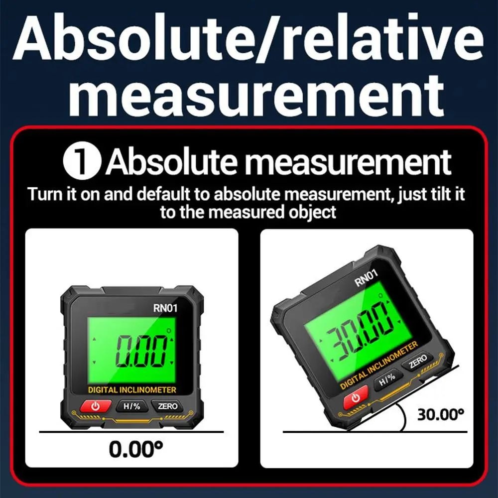 High Precision Digital Inclinometer Angle Finder With Magnetic Base 4Sided Display Slope Level Gaug 4
