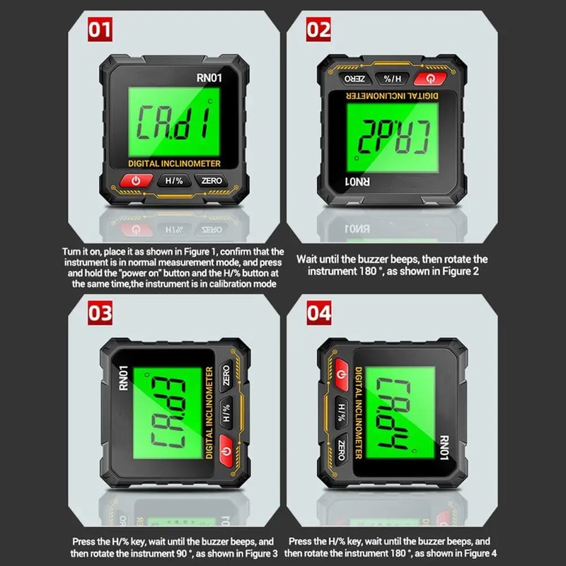 High Precision Digital Inclinometer Angle Finder With Magnetic Base 4Sided Display Slope Level Gaug 5