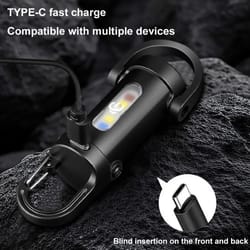 multifunction mini camping flashlight keychain emergency light – usb rechargeable outdoor work lamp, portable led torch