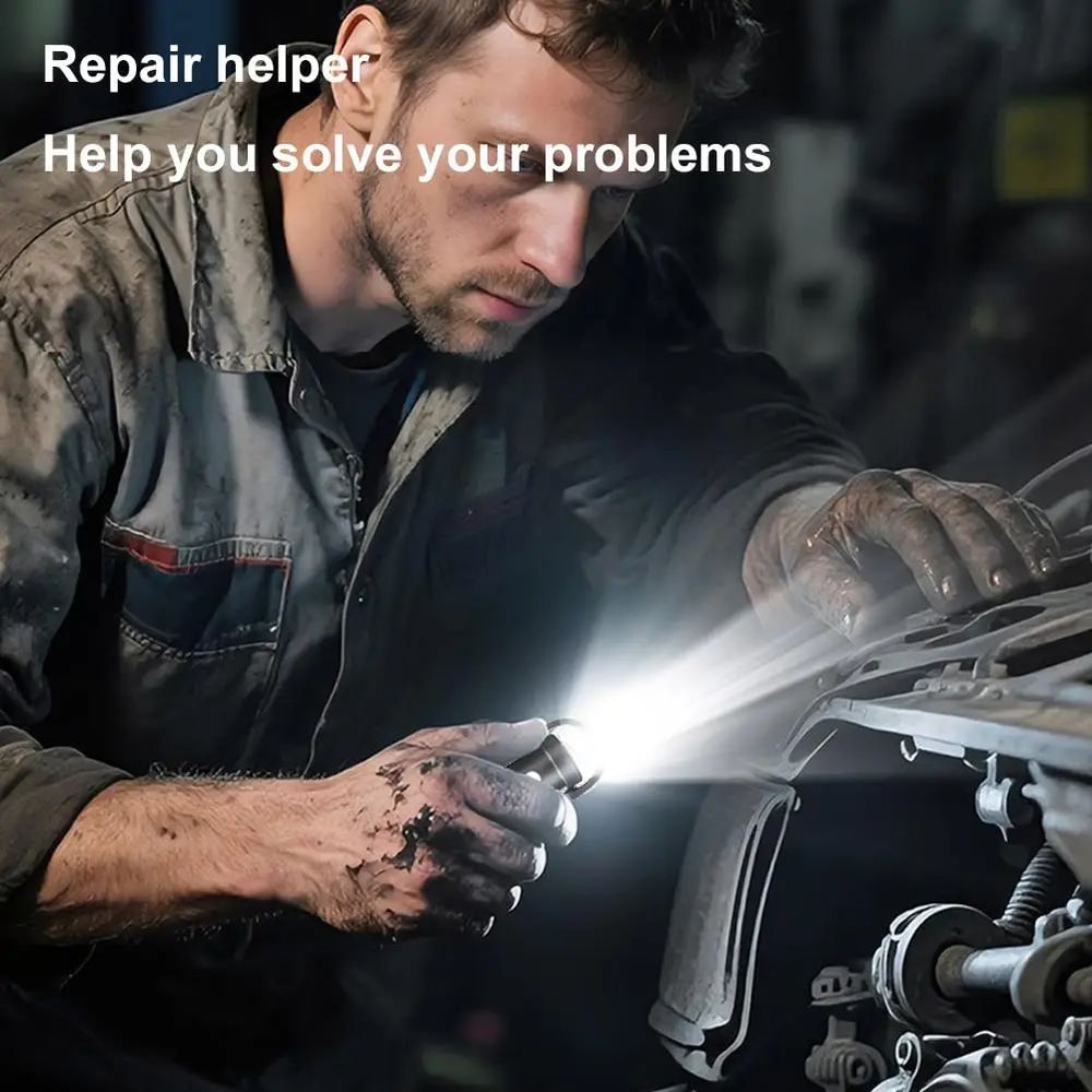 Multifunction Mini Camping Flashlight Keychain Emergency Light USB Rechargeable Outdoor Work Lamp 4